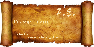 Prekup Ervin névjegykártya