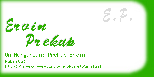 ervin prekup business card